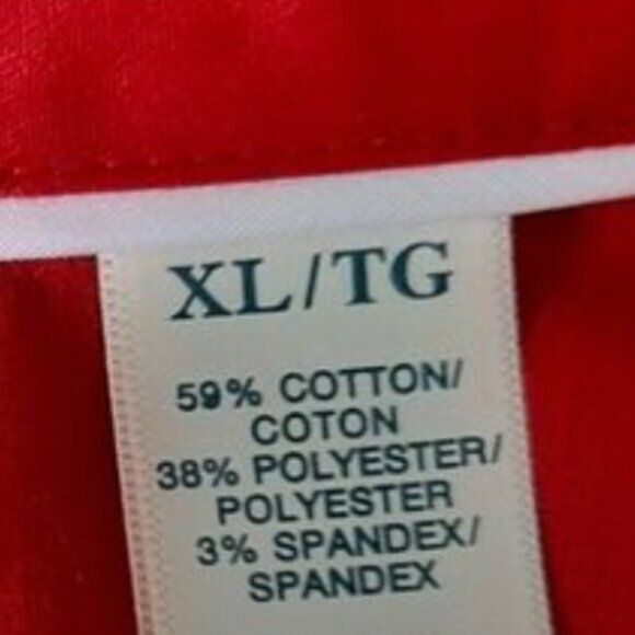 RIDERS by LEE RED / Easy Care Button Down Shirt Top Tonal Stripe Red Sz XL - Picture 14 of 14